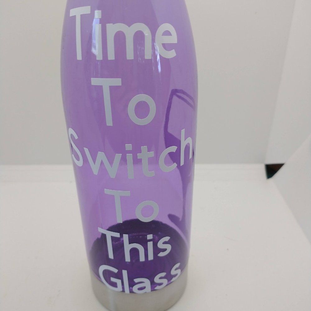 Handcrafted 22 oz Wine Glass Travel Water Bottle Funny Quote Drinkware